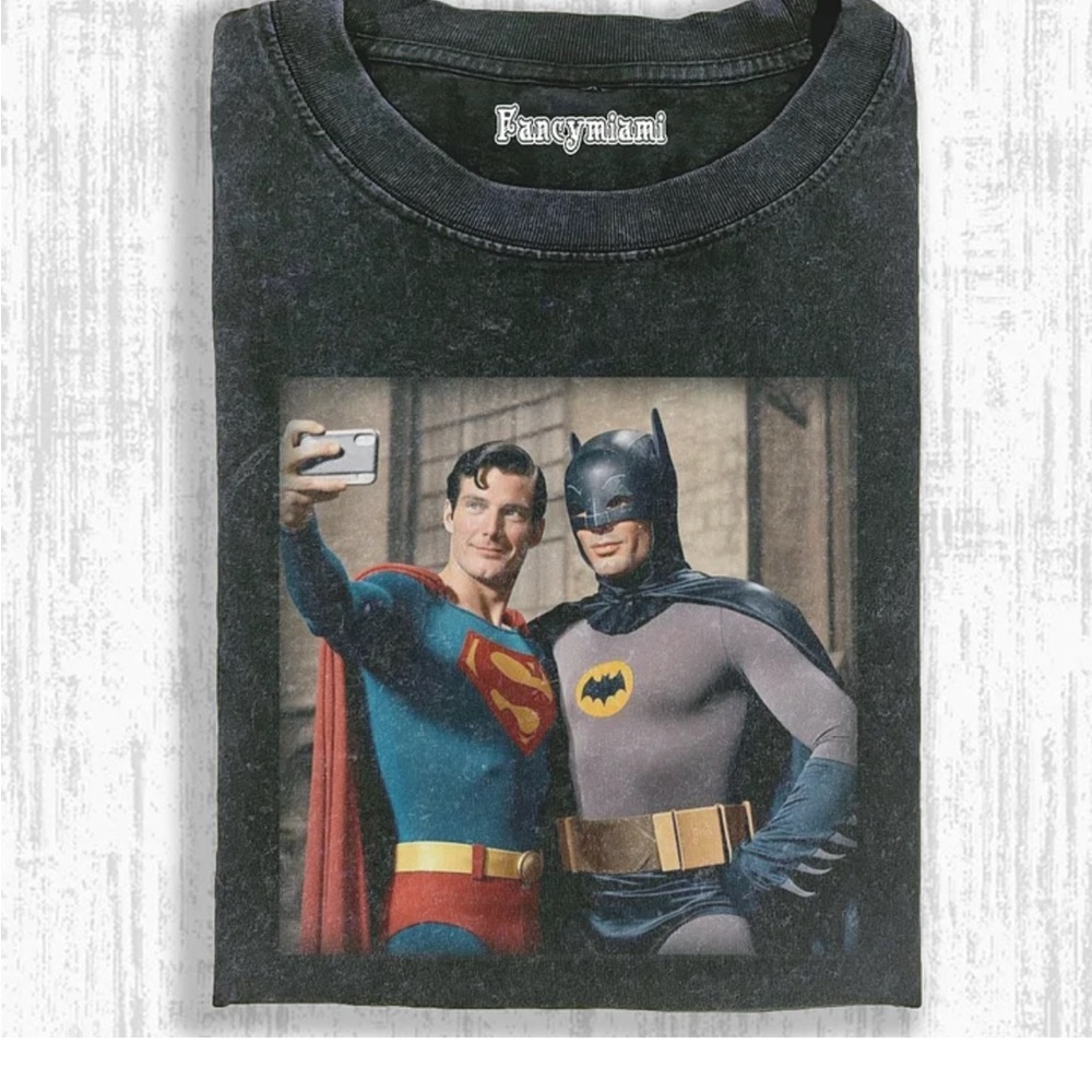 Black Superhero Graphic T-Shirt